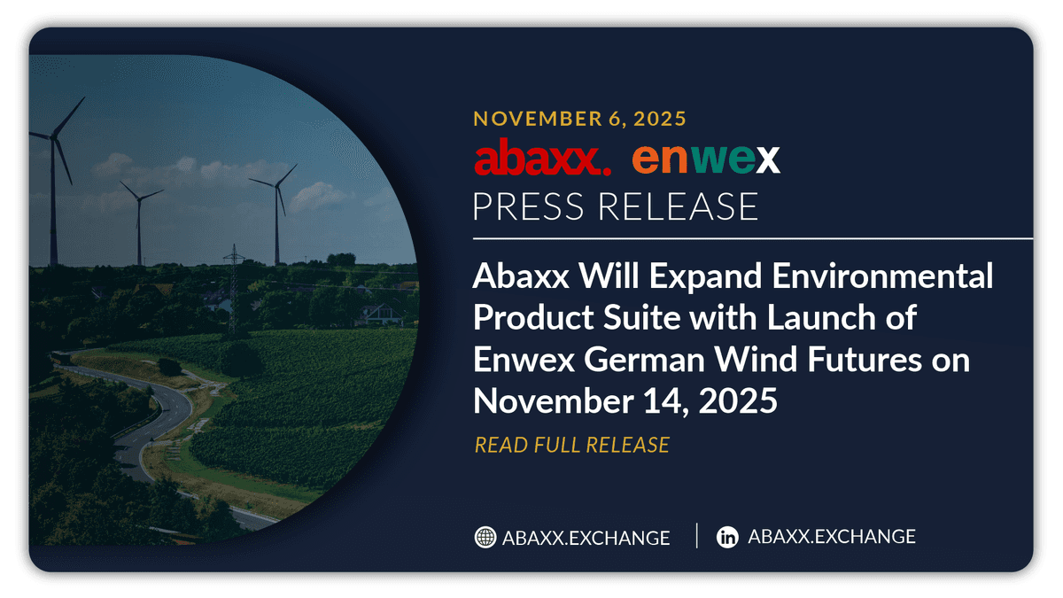 Abaxx Will Expand Environmental Product Suite with Launch of Enwex German Wind Futures on November 14, 2025