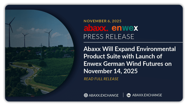 Abaxx Will Expand Environmental Product Suite with Launch of Enwex German Wind Futures on November 14, 2025