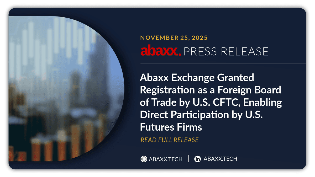 Abaxx Exchange Granted Registration as a Foreign Board of Trade by U.S. CFTC, Enabling Direct Participation by U.S. Futures Firms