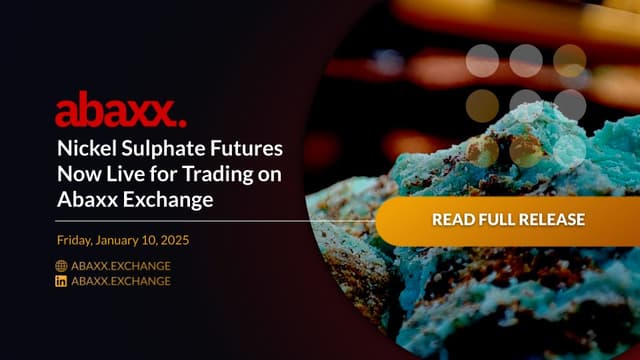 Nickel Sulphate Futures Now Live for Trading on Abaxx Exchange 